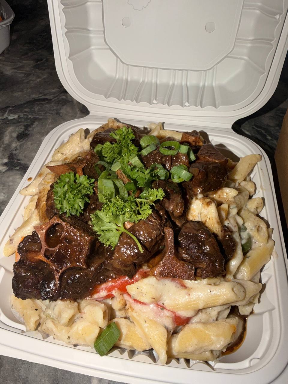 Oxtail rasta pasta